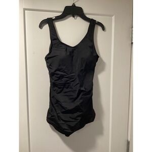 Kim Gravel x Swimsuits For All Black Ruched One Piece Swimsuit Size 6 A481906